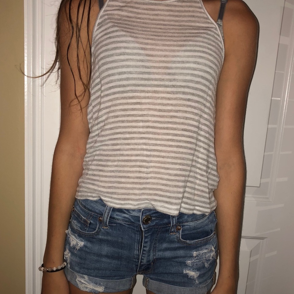 Small Grey and White Tank Top